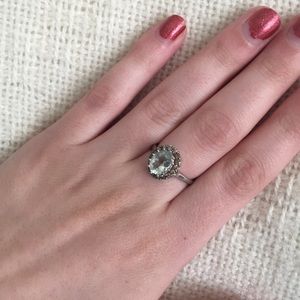 Victoria Weick prasiolite and brown diamond ring.